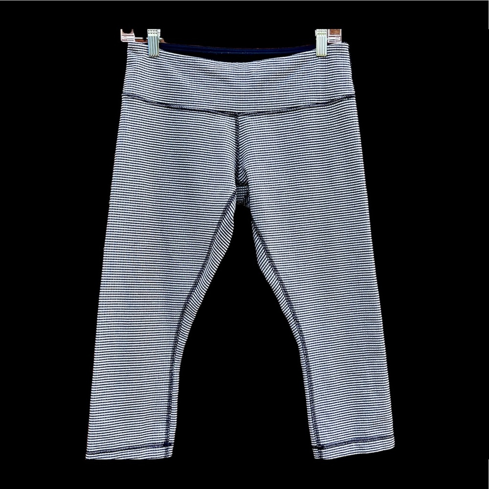 Lululemon Wunder Under Crop Black White Inkwell Gingham